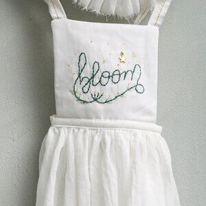 NWT Hand-embroidered Cosmosophie Heirloom Bloom Apron 4T